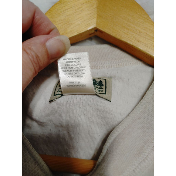 Men's Vintage 80s-90s L.L.Bean Long Sleeve Base layer Wool Tee XXL Beige - Picture 4 of 8